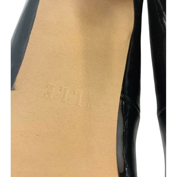 ELLE Elyalena Black Shiny Faux Leather Platform Stiletto High Heels Size 7.5 M - Picture 12 of 12
